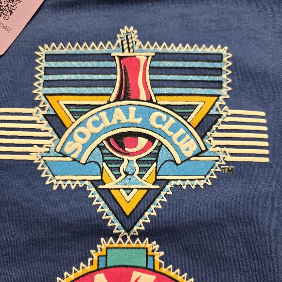 Vintage New Orleans Shirt Mens Large Blue Graphic Jazz Club Bourbon Street 80s - Picture 5 of 10